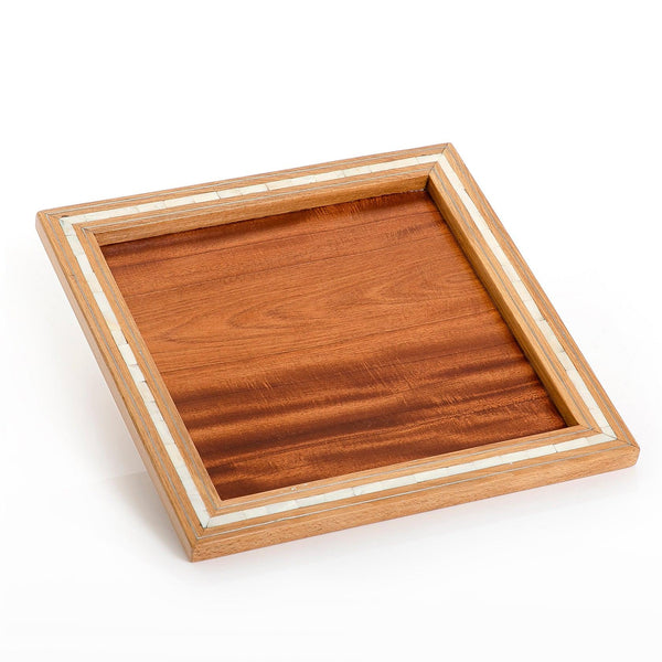 Wooden tray with mother of pearl - CASCADES